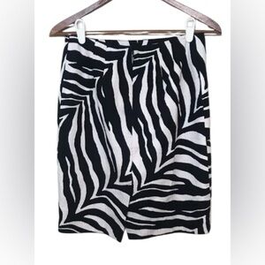Talbots Black and White Zebra Pencil Skirt